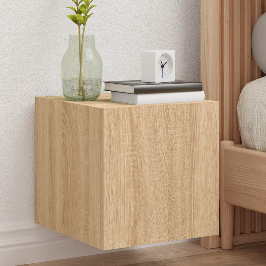 Tv-Wandmeubel Met Led-Verlichting 30,5X35X30 Cm Sonoma Eiken