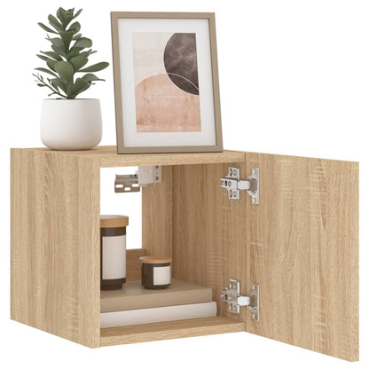 Tv-Wandmeubels Met Led 2 St 30,5X35X30 Cm Sonoma Eikenkleurig