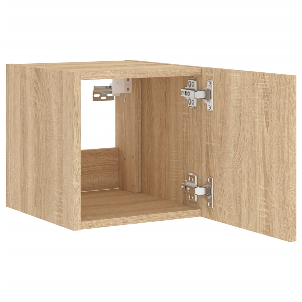 Tv-Wandmeubels Met Led 2 St 30,5X35X30 Cm Sonoma Eikenkleurig