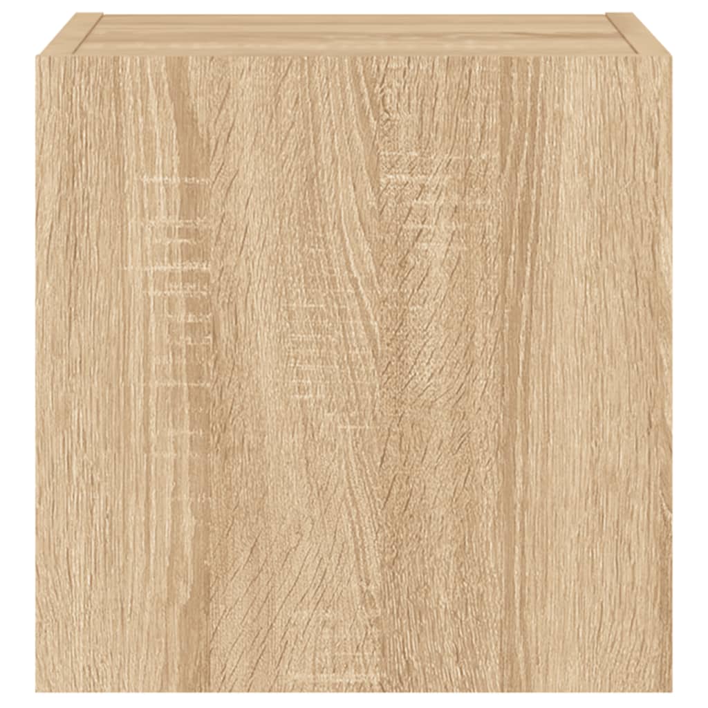 Tv-Wandmeubels Met Led 2 St 30,5X35X30 Cm Sonoma Eikenkleurig