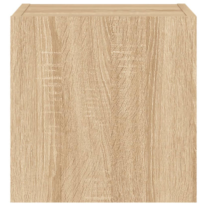 Tv-Wandmeubels Met Led 2 St 30,5X35X30 Cm Sonoma Eikenkleurig