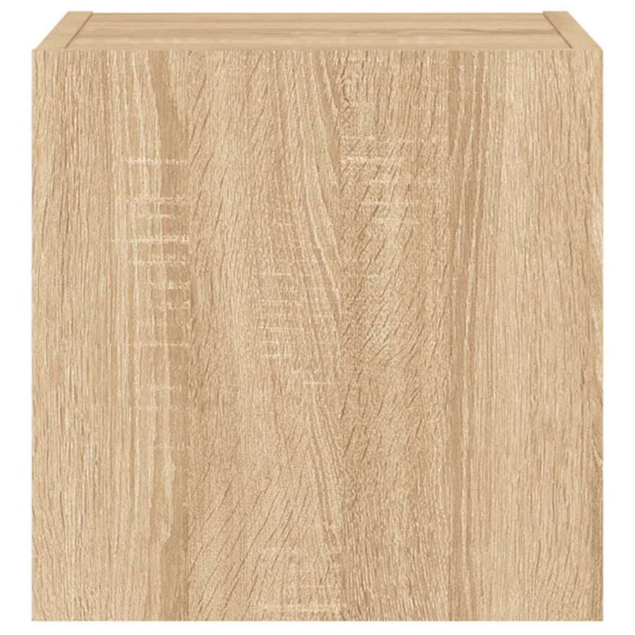 Tv-Wandmeubels Met Led 2 St 30,5X35X30 Cm Sonoma Eikenkleurig