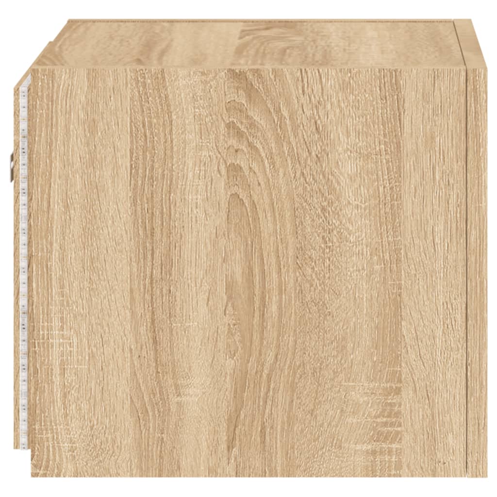 Tv-Wandmeubels Met Led 2 St 30,5X35X30 Cm Sonoma Eikenkleurig