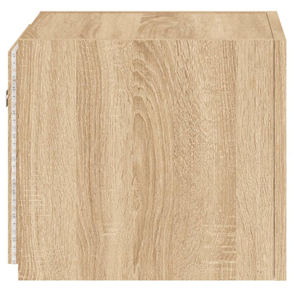 Tv-Wandmeubels Met Led 2 St 30,5X35X30 Cm Sonoma Eikenkleurig