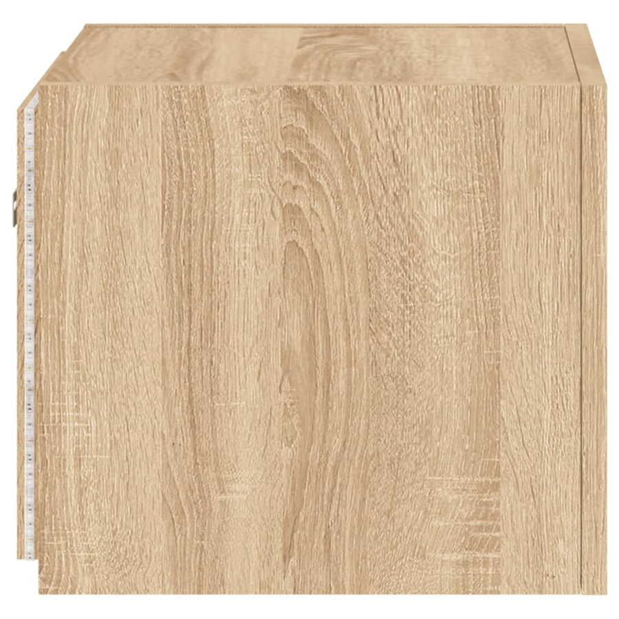 Tv-Wandmeubels Met Led 2 St 30,5X35X30 Cm Sonoma Eikenkleurig