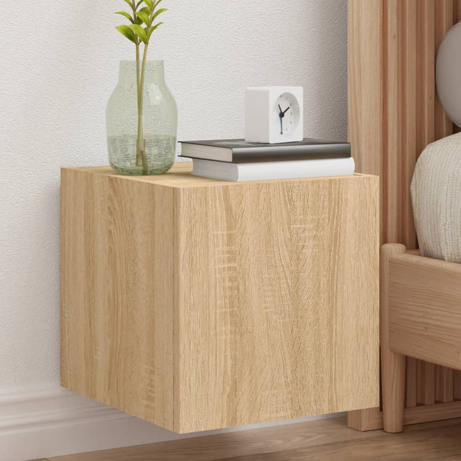 Tv-Wandmeubels Met Led 2 St 30,5X35X30 Cm Sonoma Eikenkleurig