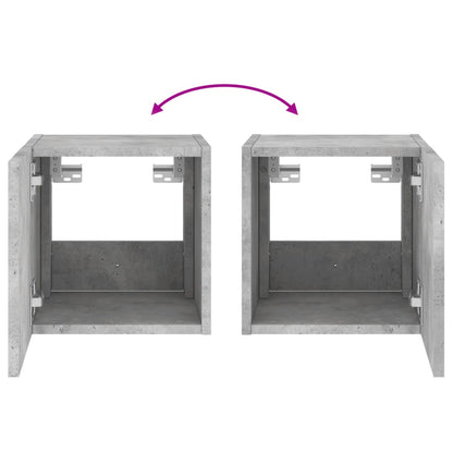 Tv-Wandmeubel Met Led-Verlichting 30,5X35X30 Cm Betongrijs