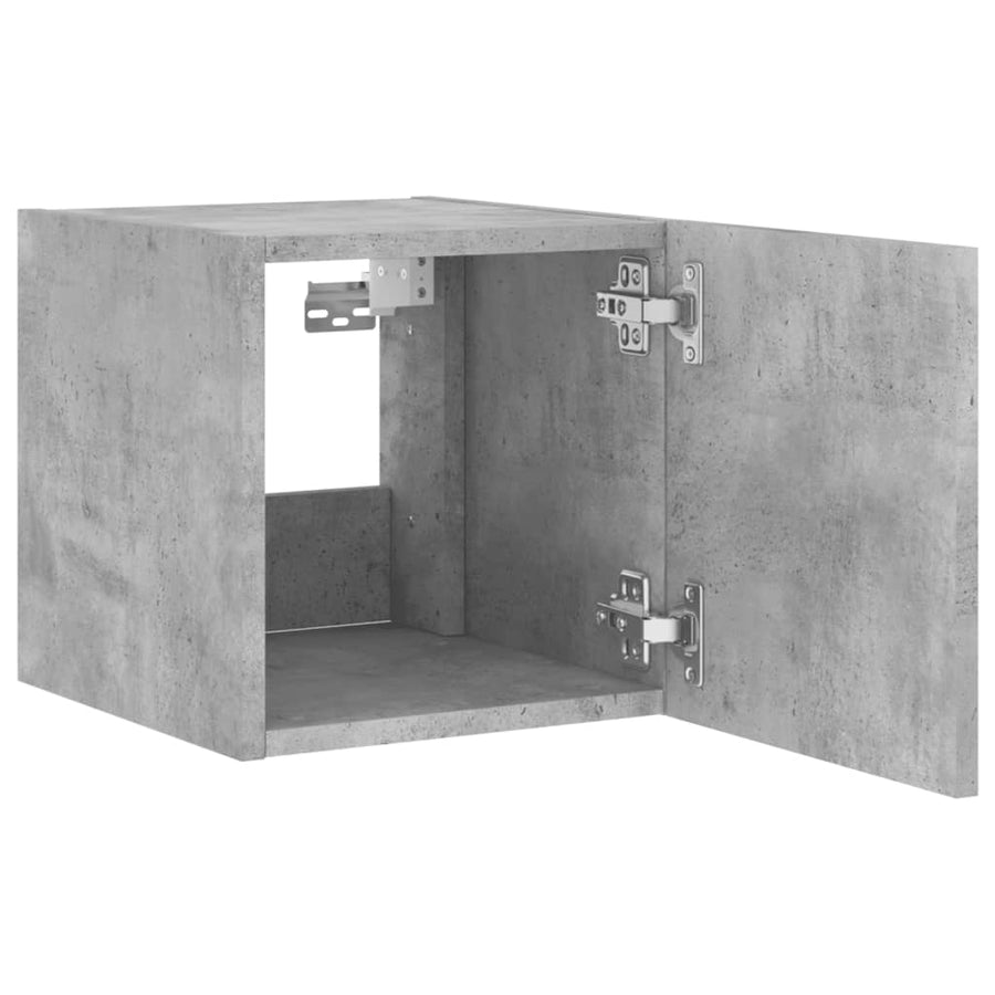 Tv-Wandmeubel Met Led-Verlichting 30,5X35X30 Cm Betongrijs