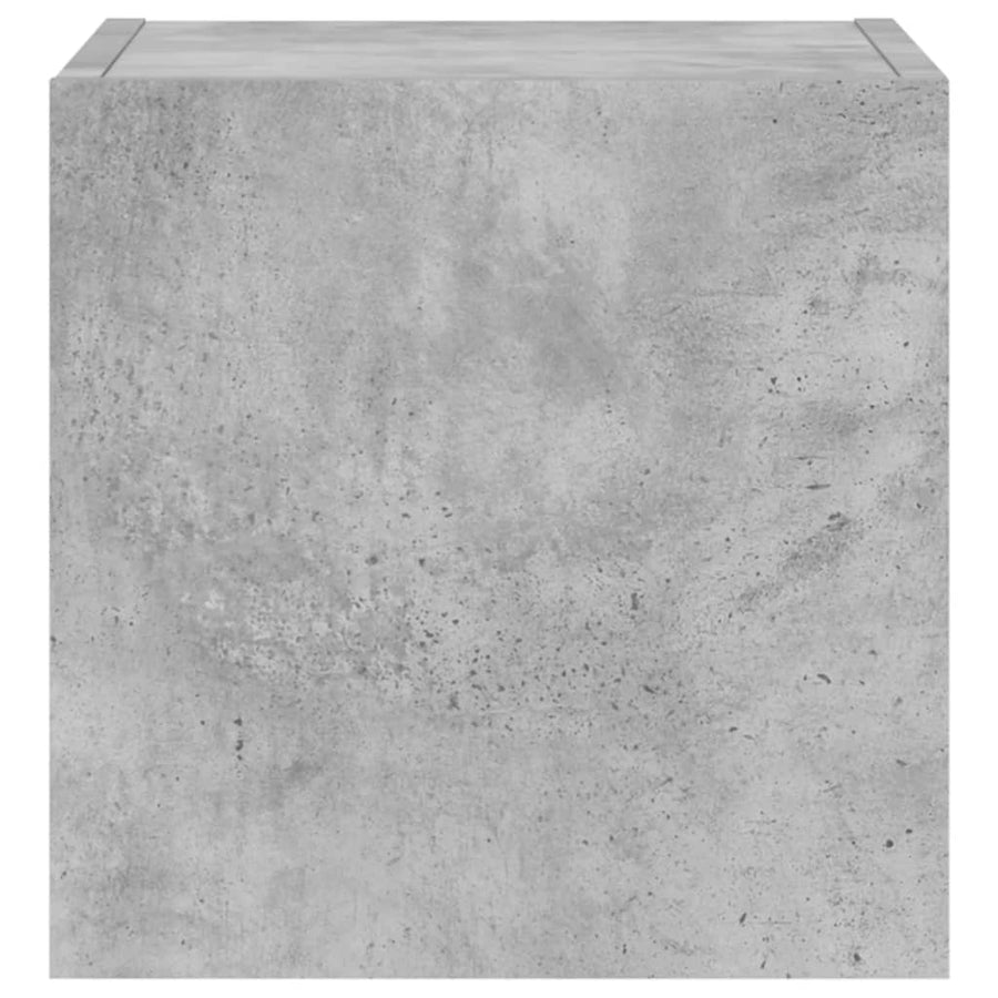 Tv-Wandmeubel Met Led-Verlichting 30,5X35X30 Cm Betongrijs