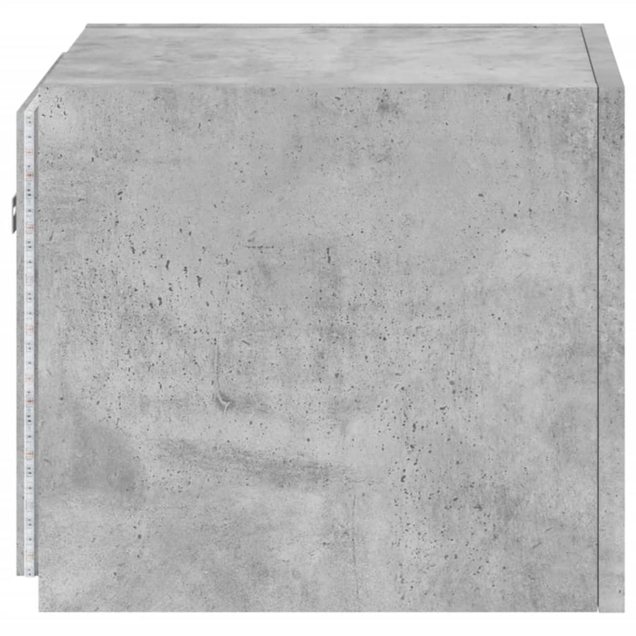 Tv-Wandmeubel Met Led-Verlichting 30,5X35X30 Cm Betongrijs