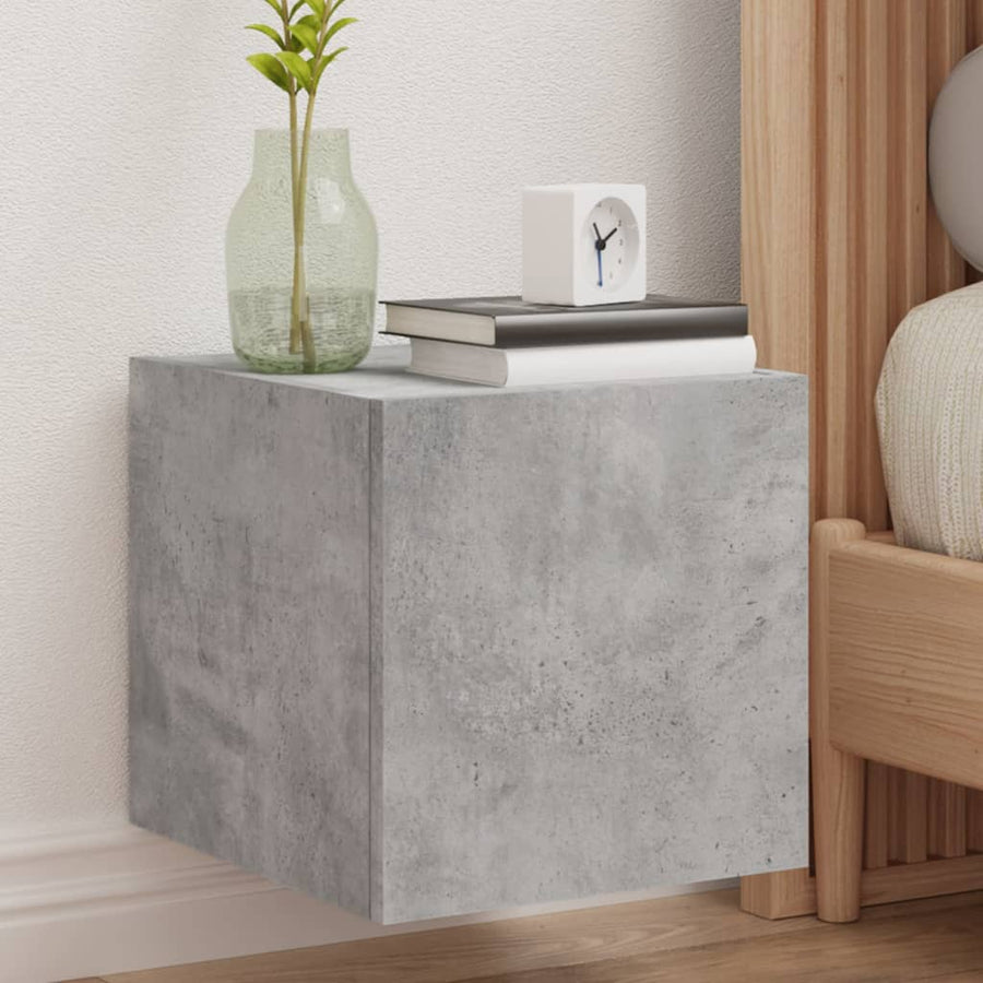 Tv-Wandmeubel Met Led-Verlichting 30,5X35X30 Cm Betongrijs