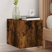 TV wall unit with LED lighting 30.5x35x30 cm smoked oak