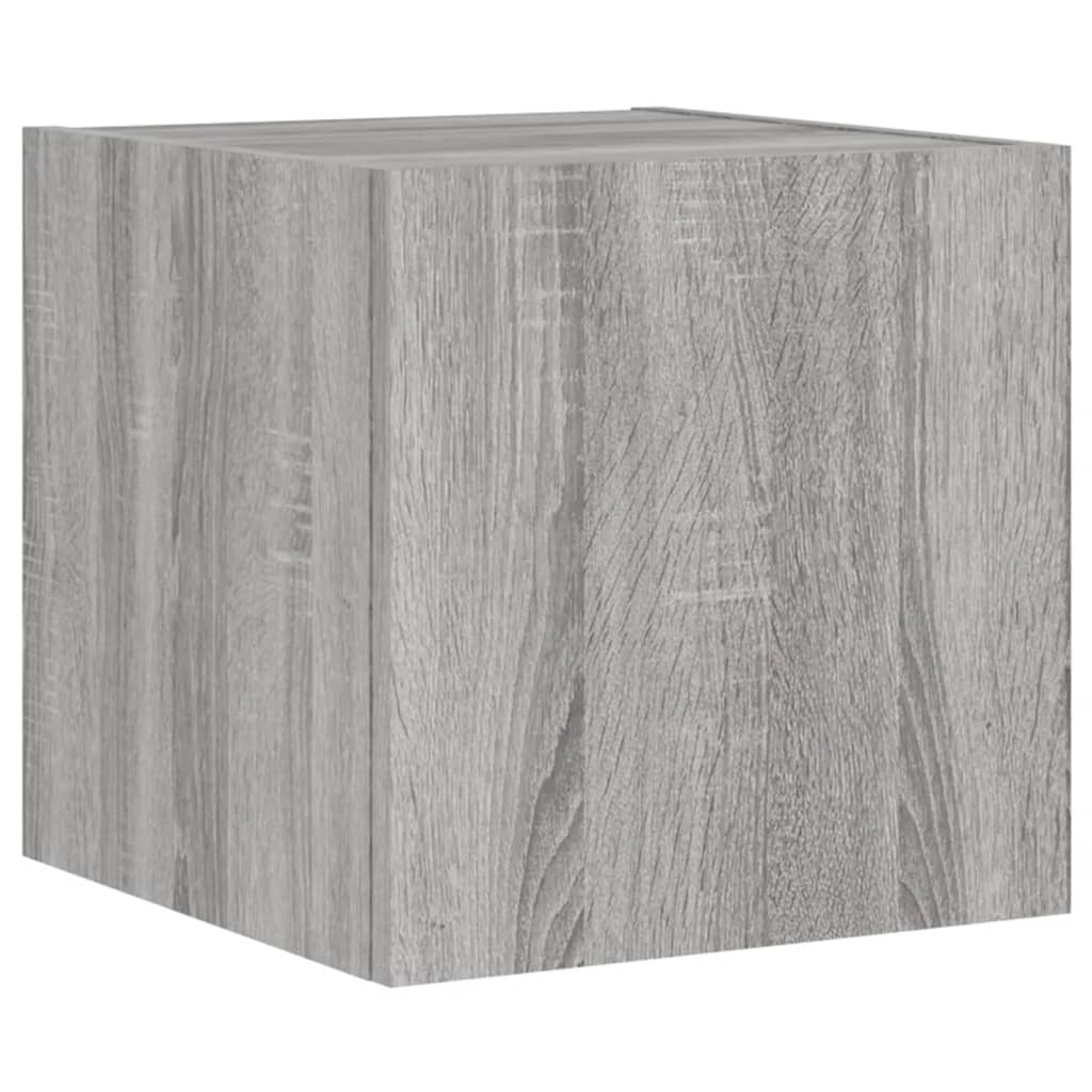 Tv-Wandmeubel Met Led-Verlichting 30,5X35X30 Cm Grijs Sonoma