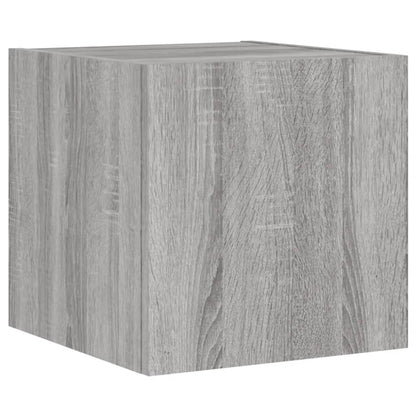 Tv-Wandmeubel Met Led-Verlichting 30,5X35X30 Cm Grijs Sonoma