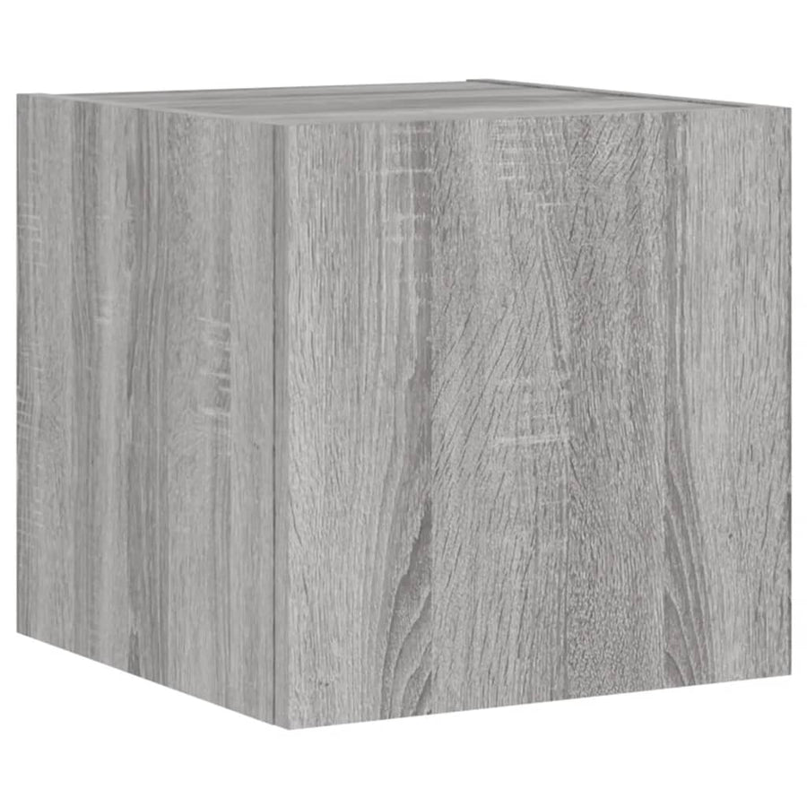 Tv-Wandmeubel Met Led-Verlichting 30,5X35X30 Cm Grijs Sonoma