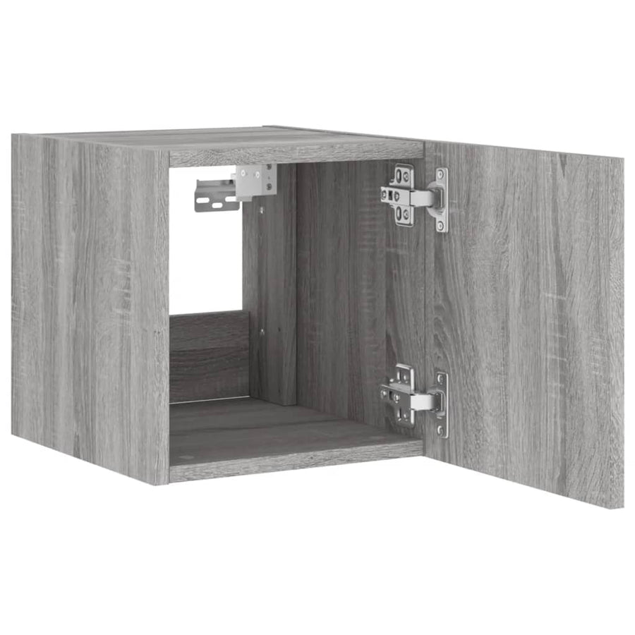 Tv-Wandmeubel Met Led-Verlichting 30,5X35X30 Cm Grijs Sonoma