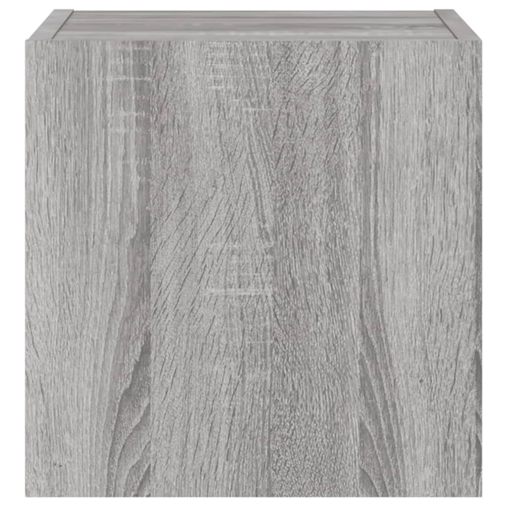 Tv-Wandmeubel Met Led-Verlichting 30,5X35X30 Cm Grijs Sonoma