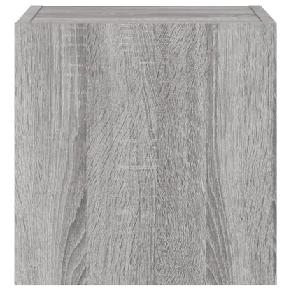 Tv-Wandmeubel Met Led-Verlichting 30,5X35X30 Cm Grijs Sonoma