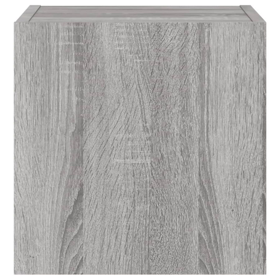 Tv-Wandmeubel Met Led-Verlichting 30,5X35X30 Cm Grijs Sonoma
