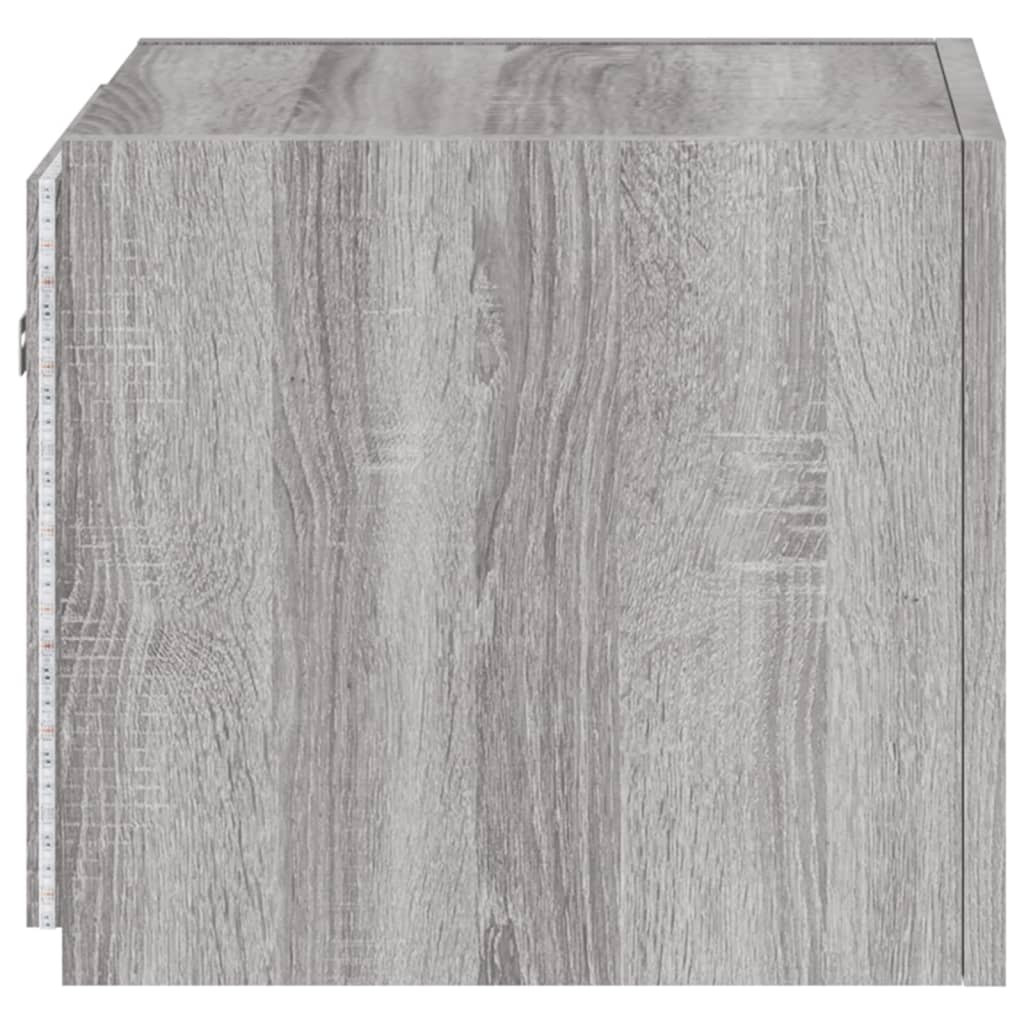Tv-Wandmeubel Met Led-Verlichting 30,5X35X30 Cm Grijs Sonoma
