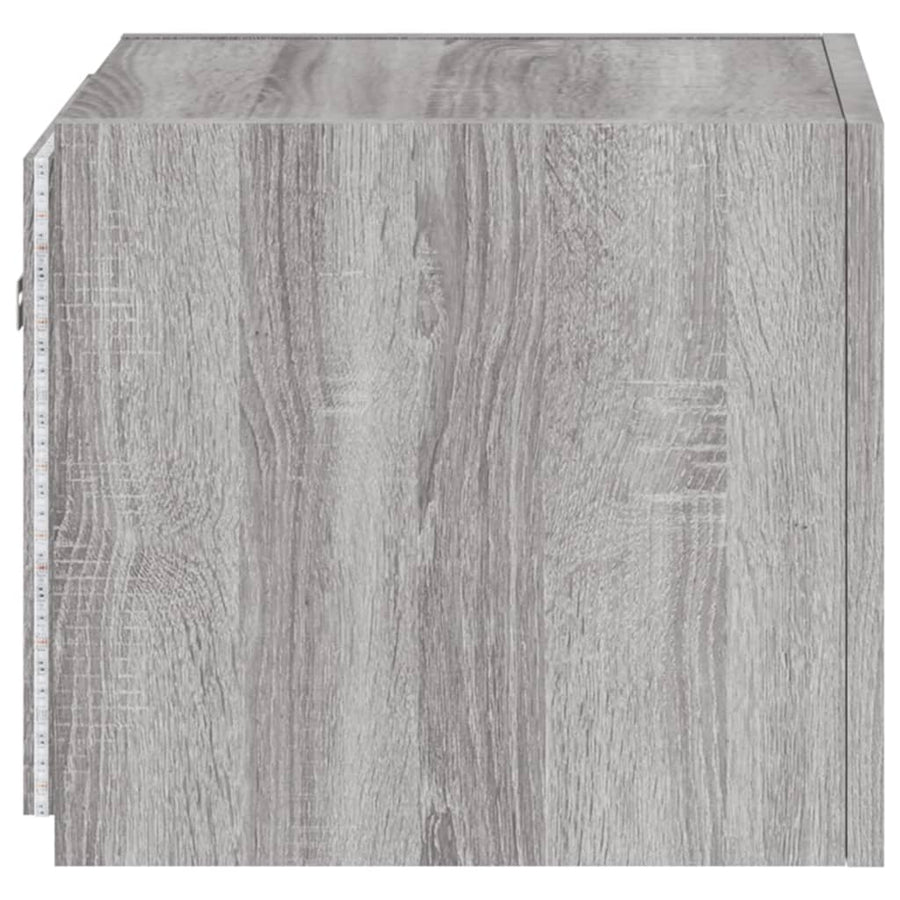 Tv-Wandmeubel Met Led-Verlichting 30,5X35X30 Cm Grijs Sonoma