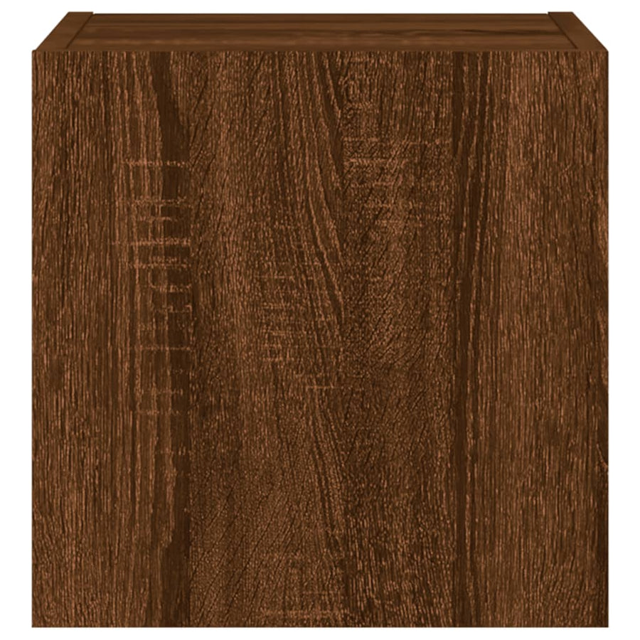 Tv-Wandmeubel Met Led-Verlichting 30,5X35X30 Cm Bruineiken