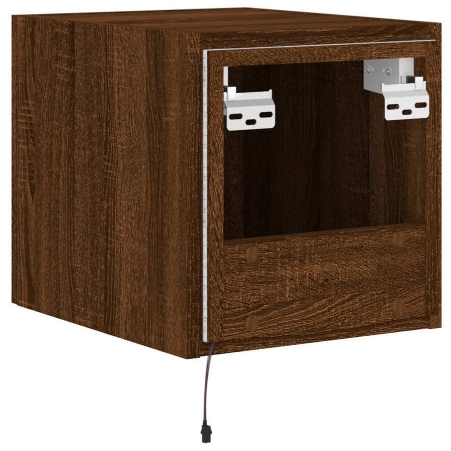 Tv-Wandmeubelen Met Led 2 St 30,5X35X30 Cm Bruineikenkleurig