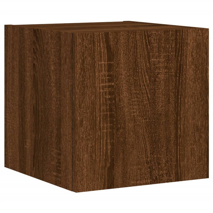 Tv-Wandmeubelen Met Led 2 St 30,5X35X30 Cm Bruineikenkleurig