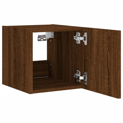 Tv-Wandmeubelen Met Led 2 St 30,5X35X30 Cm Bruineikenkleurig