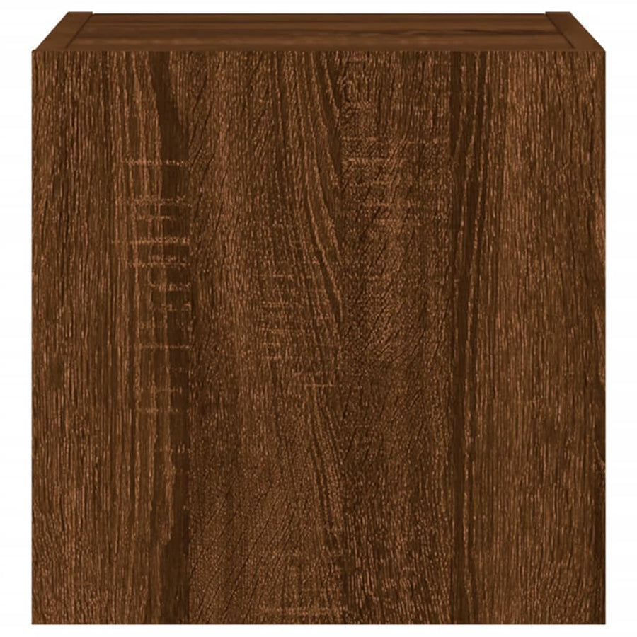 Tv-Wandmeubelen Met Led 2 St 30,5X35X30 Cm Bruineikenkleurig