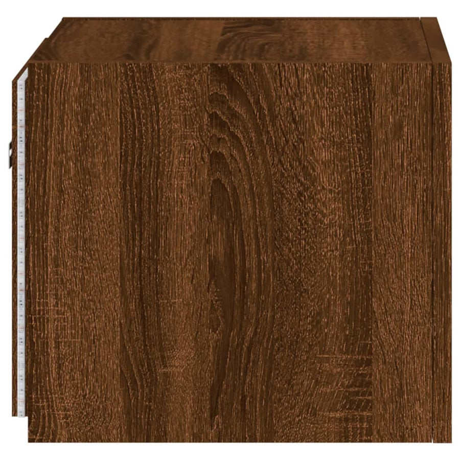 Tv-Wandmeubelen Met Led 2 St 30,5X35X30 Cm Bruineikenkleurig