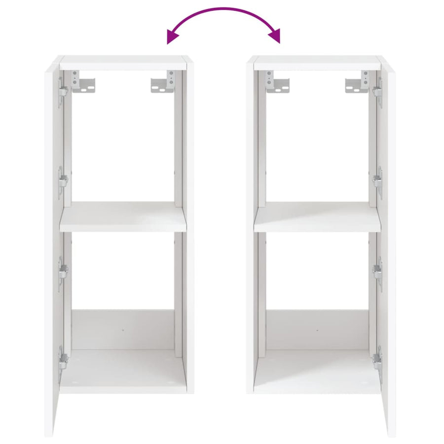 Tv-Wandmeubel Met Led-Verlichting 30,5X35X70 Cm Wit