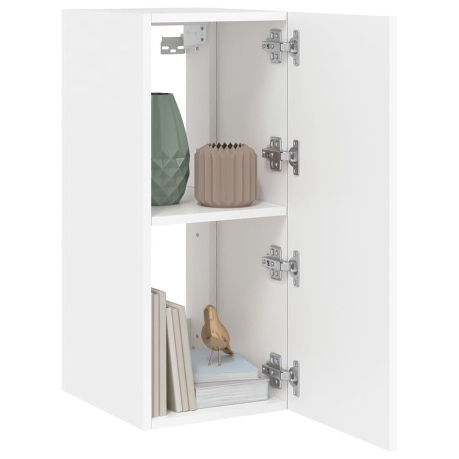 Tv-Wandmeubel Met Led-Verlichting 30,5X35X70 Cm Wit