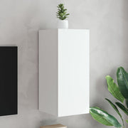 TV cabinet with LED lighting 30.5x35x70 cm white
