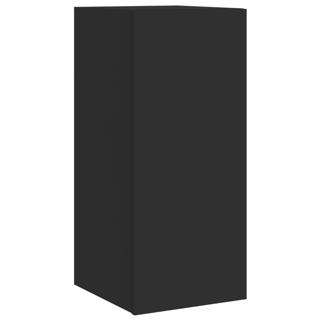 Tv-Wandmeubel Met Led-Verlichting 30,5X35X70 Cm Zwart