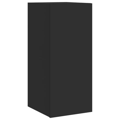 Tv-Wandmeubel Met Led-Verlichting 30,5X35X70 Cm Zwart