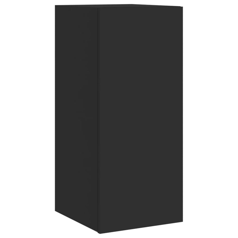 Tv-Wandmeubel Met Led-Verlichting 30,5X35X70 Cm Zwart