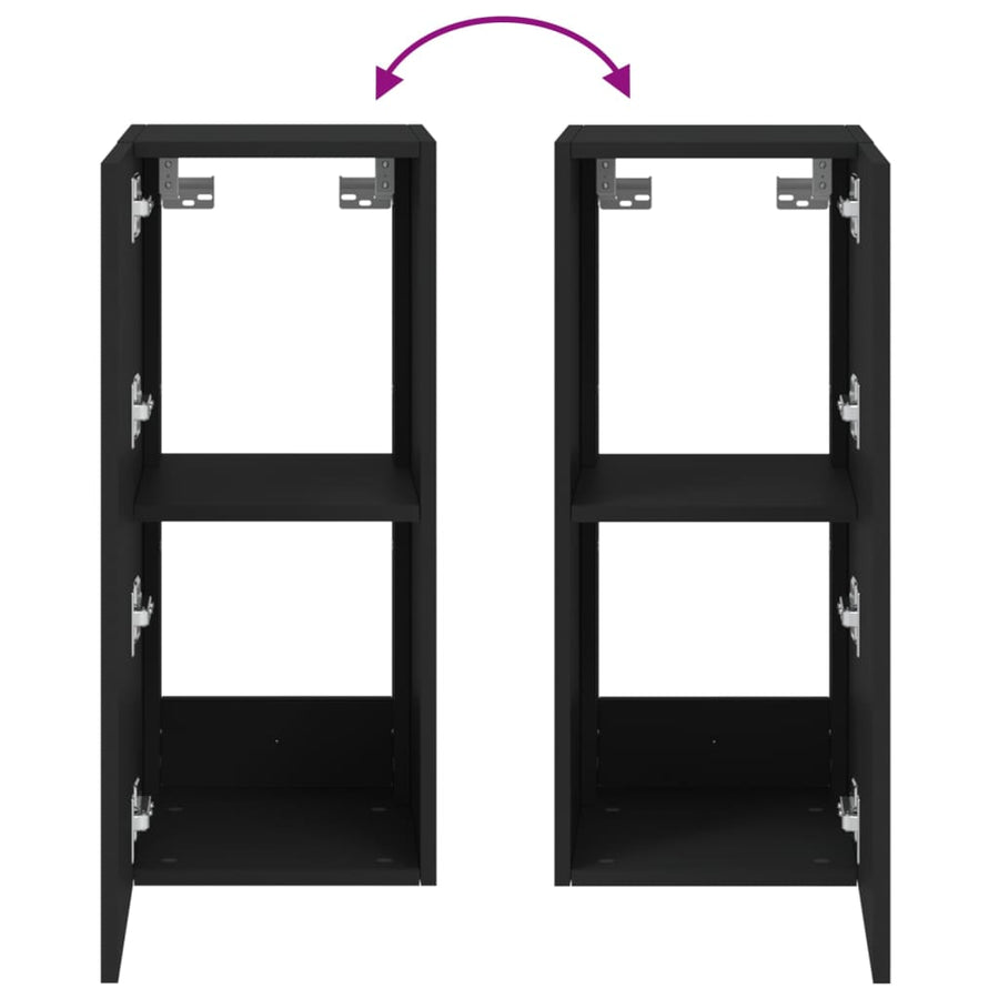 Tv-Wandmeubel Met Led-Verlichting 30,5X35X70 Cm Zwart