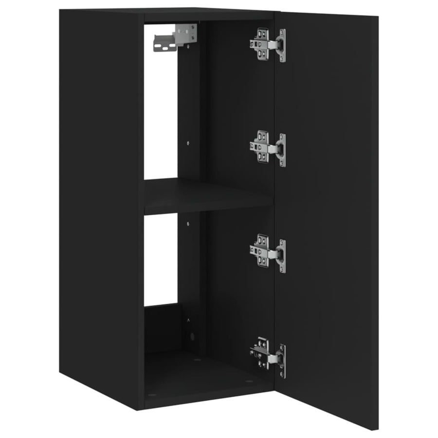 Tv-Wandmeubel Met Led-Verlichting 30,5X35X70 Cm Zwart