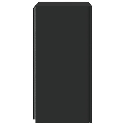 Tv-Wandmeubel Met Led-Verlichting 30,5X35X70 Cm Zwart