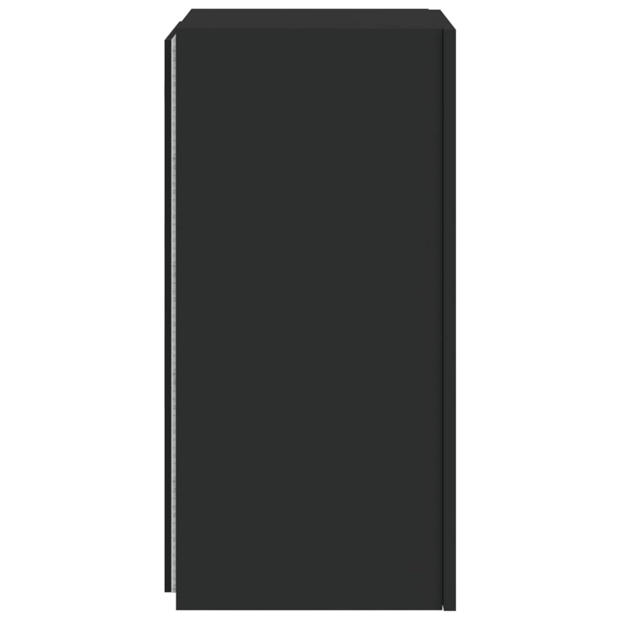 Tv-Wandmeubel Met Led-Verlichting 30,5X35X70 Cm Zwart