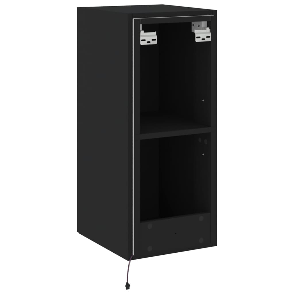 Tv-Wandmeubel Met Led-Verlichting 30,5X35X70 Cm Zwart