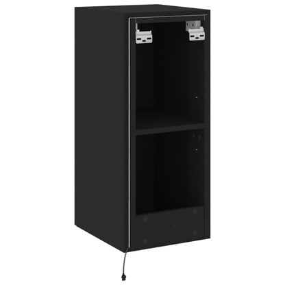Tv-Wandmeubel Met Led-Verlichting 30,5X35X70 Cm Zwart