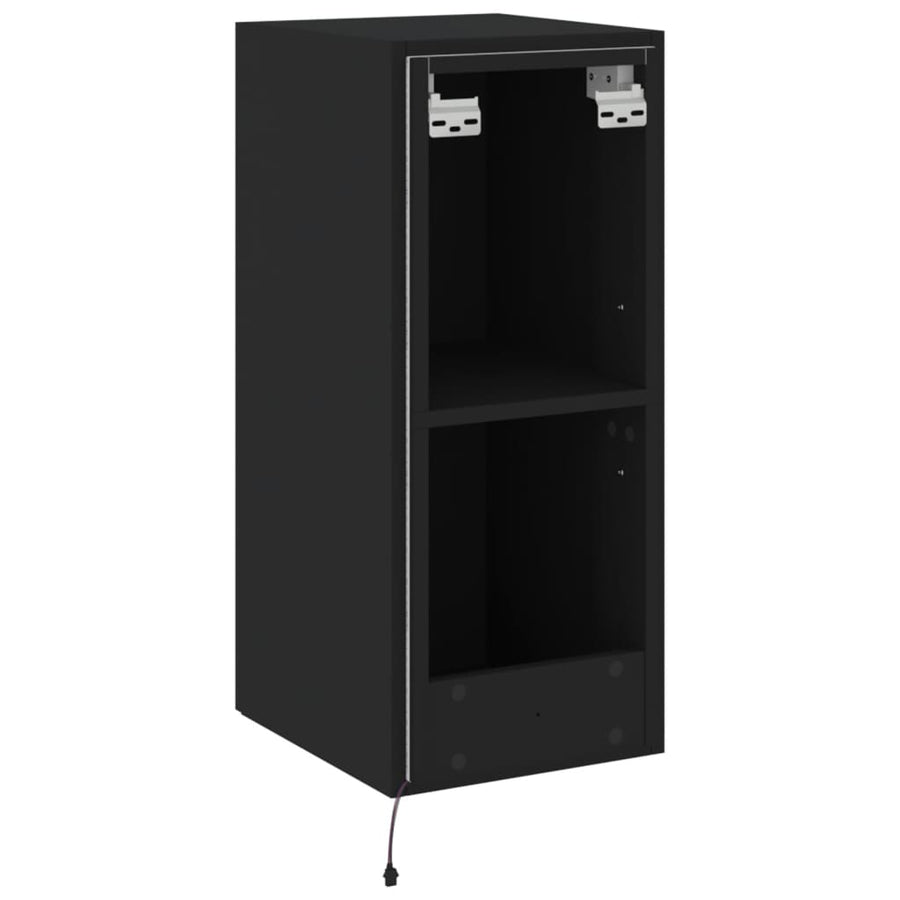 Tv-Wandmeubel Met Led-Verlichting 30,5X35X70 Cm Zwart