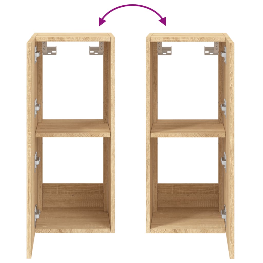 Tv-Wandmeubel Met Led-Verlichting 30,5X35X70 Cm Sonoma Eiken