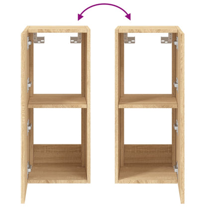 Tv-Wandmeubel Met Led-Verlichting 30,5X35X70 Cm Sonoma Eiken