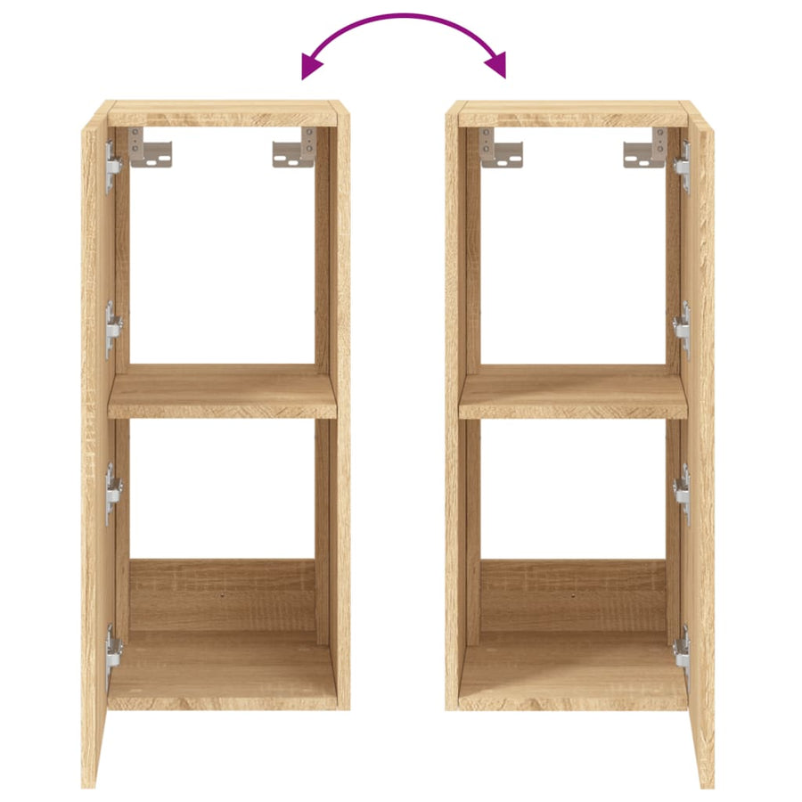 Tv-Wandmeubel Met Led-Verlichting 30,5X35X70 Cm Sonoma Eiken