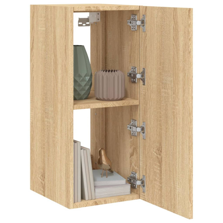 Tv-Wandmeubel Met Led-Verlichting 30,5X35X70 Cm Sonoma Eiken