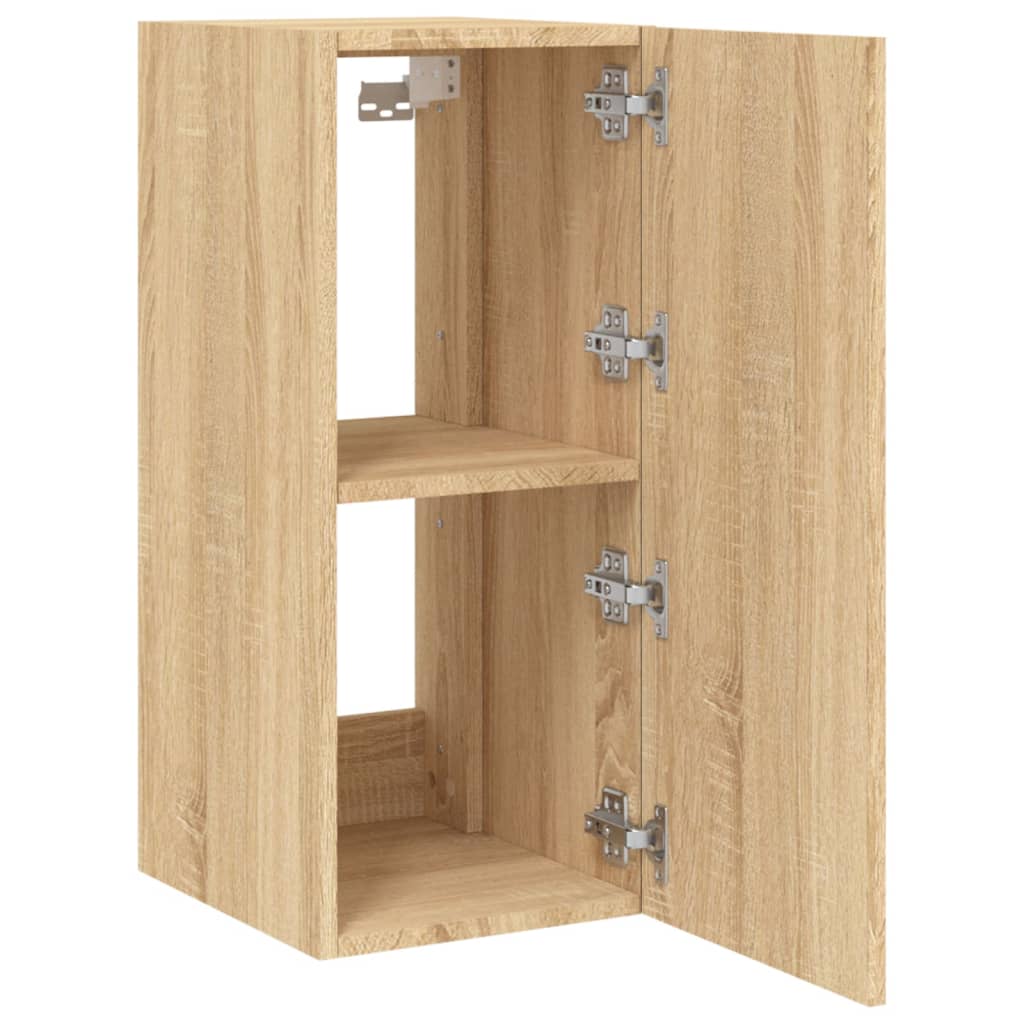 Tv-Wandmeubel Met Led-Verlichting 30,5X35X70 Cm Sonoma Eiken