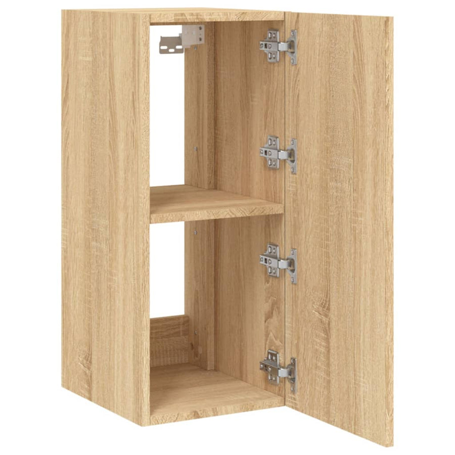 Tv-Wandmeubel Met Led-Verlichting 30,5X35X70 Cm Sonoma Eiken